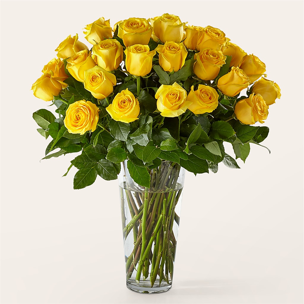Long Stem Yellow Rose Bouquet – Moreno Valley Flower Box, Moreno Valley CA