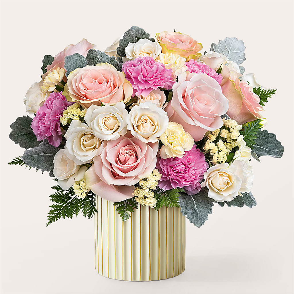 Blissful Moments Bouquet with Ivory Vase – Moreno Valley Flower Box, Moreno Valley CA