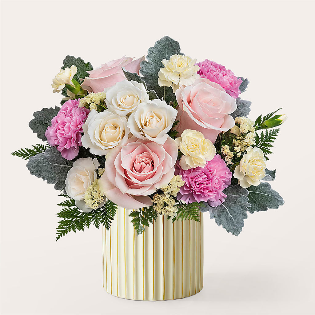 Blissful Moments Bouquet with Ivory Vase – Moreno Valley Flower Box, Moreno Valley CA