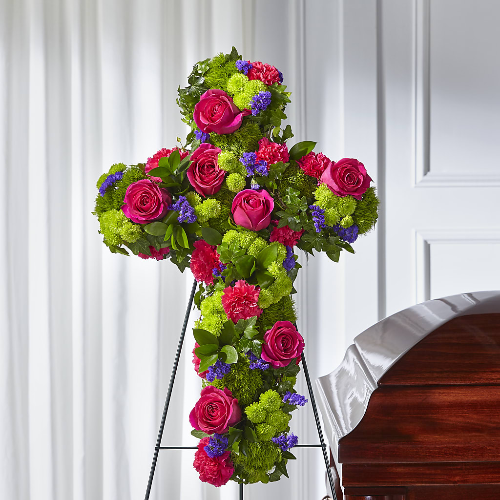 Tribute Rose Floral Cross – Moreno Valley Flower Box, Moreno Valley CA