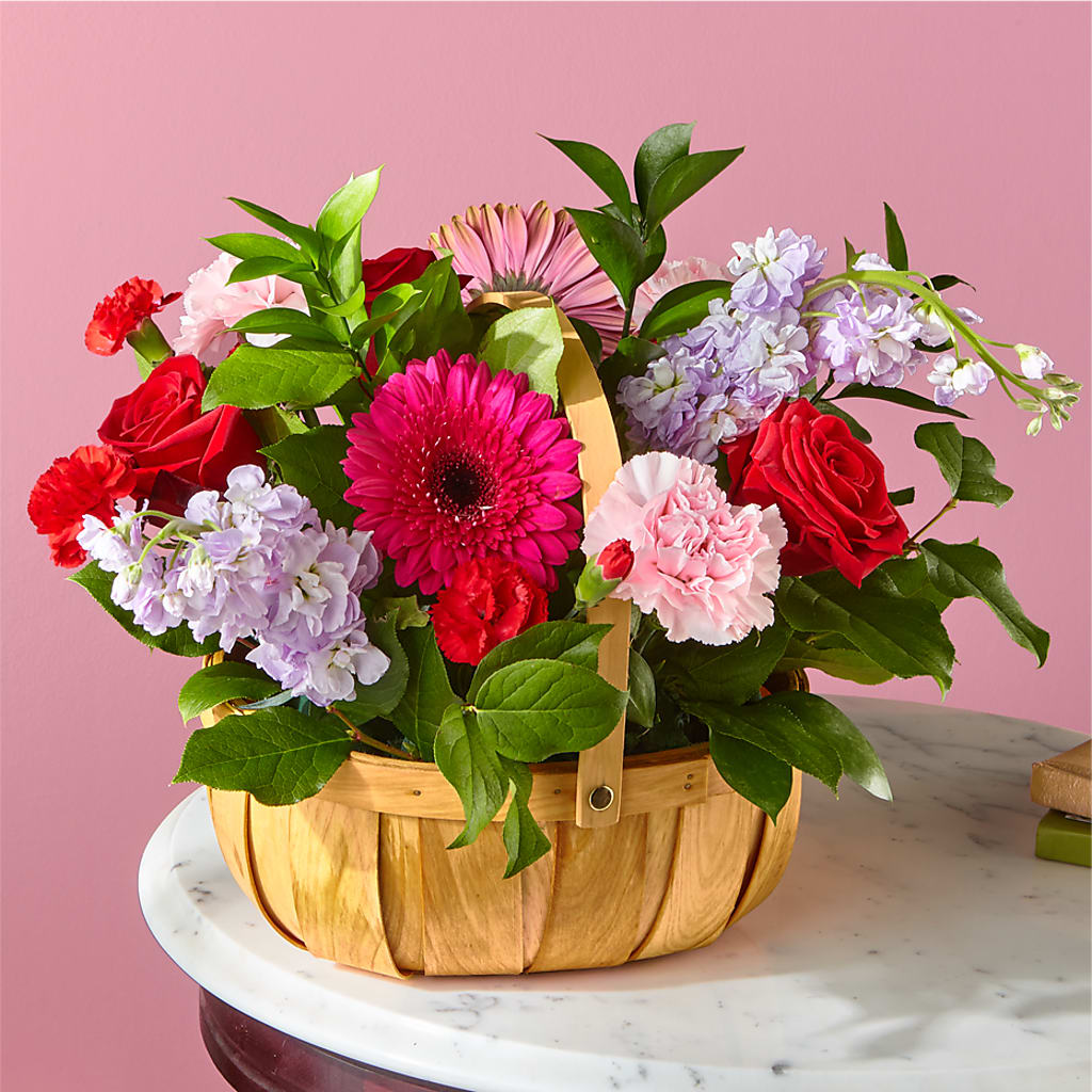 Pink Picnic Basket – Moreno Valley Flower Box, Moreno Valley CA