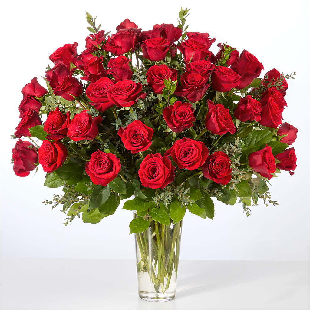 Forever Yours Fifty Stem Red Rose Bouquet – Moreno Valley Flower Box, Moreno Valley CA