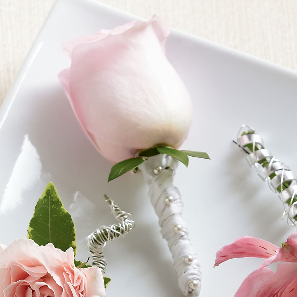 Pink Rose Boutonniere – Moreno Valley Flower Box, Moreno Valley CA