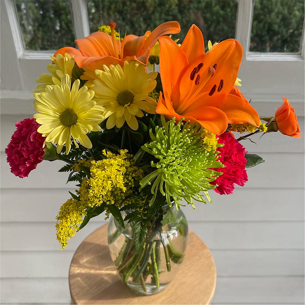 Bold & Bright – A Florist Original –  Moreno Valley Flower Box, Moreno Valley CA