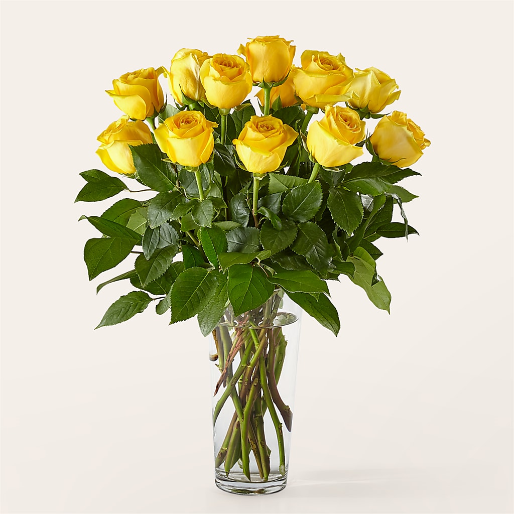 Long Stem Yellow Rose Bouquet –  Moreno Valley Flower Box, Moreno Valley CA