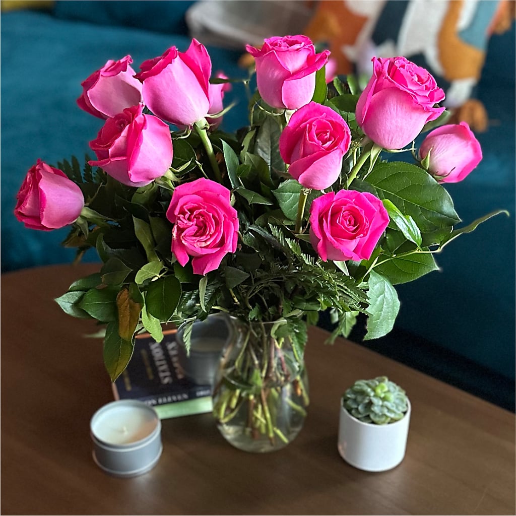 Long Stem Pink Rose Bouquet –  Moreno Valley Flower Box, Moreno Valley CA