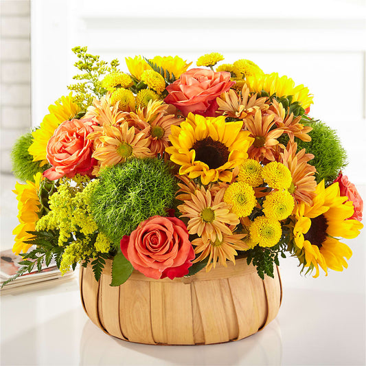 Harvest Sunflower Basket –  Moreno Valley Flower Box, Moreno Valley CA