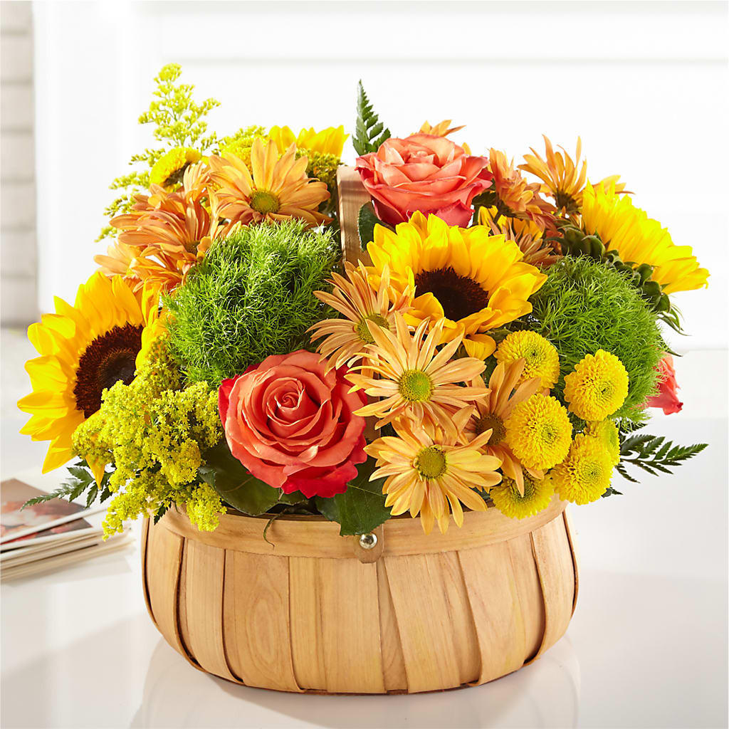 Harvest Sunflower Basket –  Moreno Valley Flower Box, Moreno Valley CA