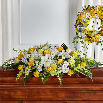Golden Harmony Casket Spray –  Moreno Valley Flower Box, Moreno Valley CA