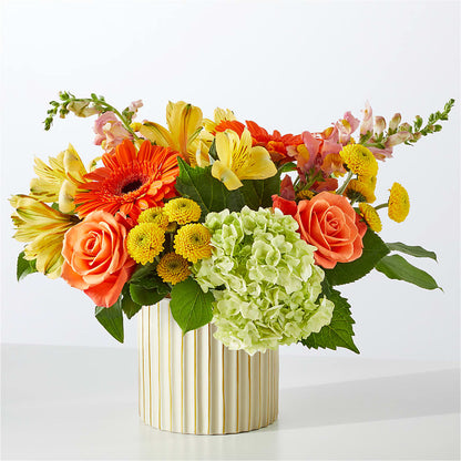 Autumn Sunshine Bouquet with Ivory Vase –  Moreno Valley Flower Box, Moreno Valley CA