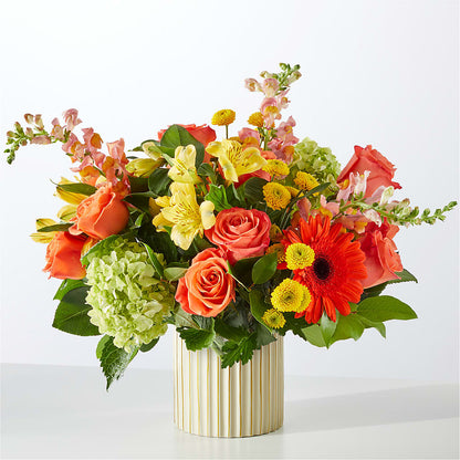 Autumn Sunshine Bouquet with Ivory Vase –  Moreno Valley Flower Box, Moreno Valley CA