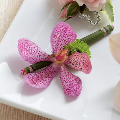 Pink Mokara Boutonniere –  Moreno Valley Flower Box, Moreno Valley CA