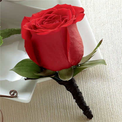 Red Rose Boutonniere –  Moreno Valley Flower Box, Moreno Valley CA