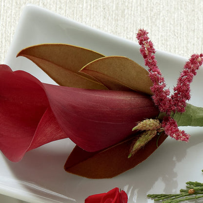 Red Calla Boutonniere –  Moreno Valley Flower Box, Moreno Valley CA