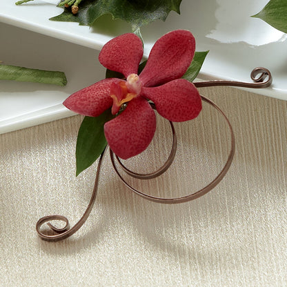 Red Mokara Boutonniere –  Moreno Valley Flower Box, Moreno Valley CA